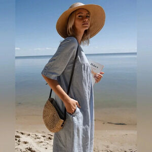 Elegant Blue Midi Dress